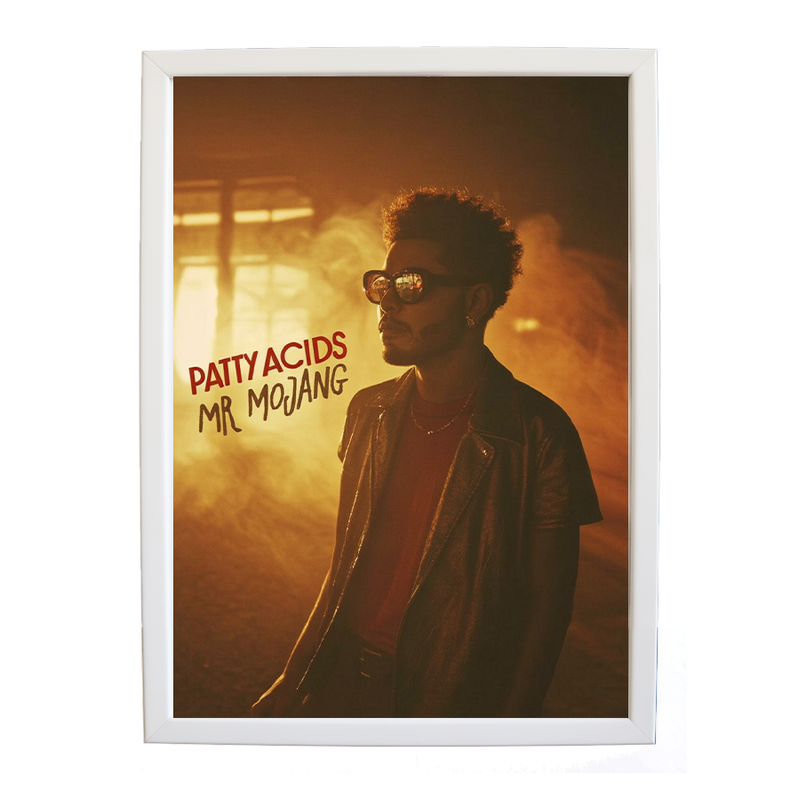 Mr Mojang – Music Theme Poster – wall art print – Patty Acids – Dark Pop / R&B. electronic, ambient pop, cinematic
inspired by The Weeknd – Music Stag