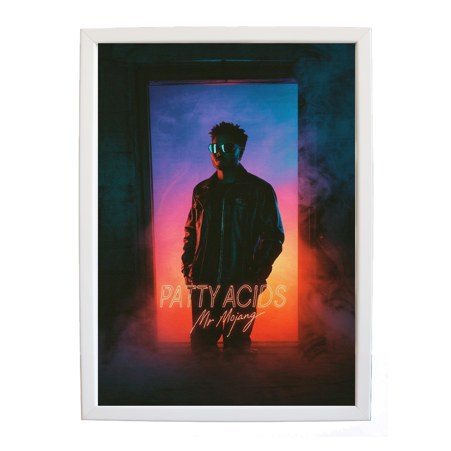 Mr Mojang – Sound Inspired Wall Print – wall art print – Patty Acids – Dark Pop / R&B. electronic, ambient pop, cinematic
inspired by The Weeknd – Music Stag