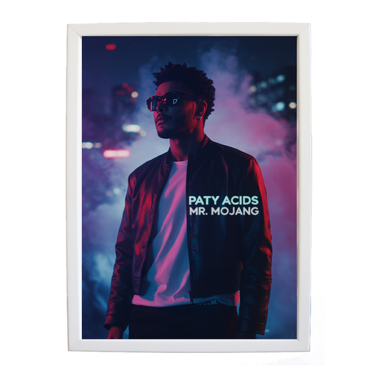 Mr Mojang – Modern Wall Art for Music Lovers – wall art print – Patty Acids – Dark Pop / R&B. electronic, ambient pop, cinematic
inspired by The Weeknd – Music Stag
