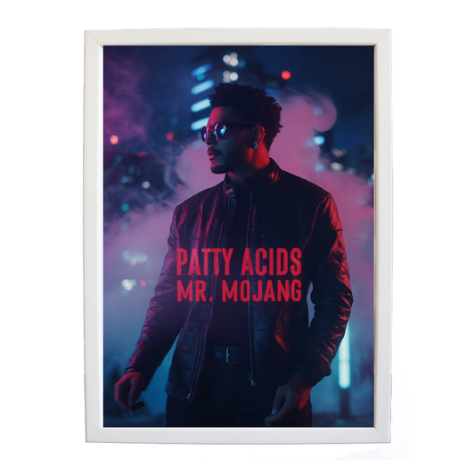 Mr Mojang – Music Wall Print – wall art print – Patty Acids – Dark Pop / R&B. electronic, ambient pop, cinematic
inspired by The Weeknd – Music Stag