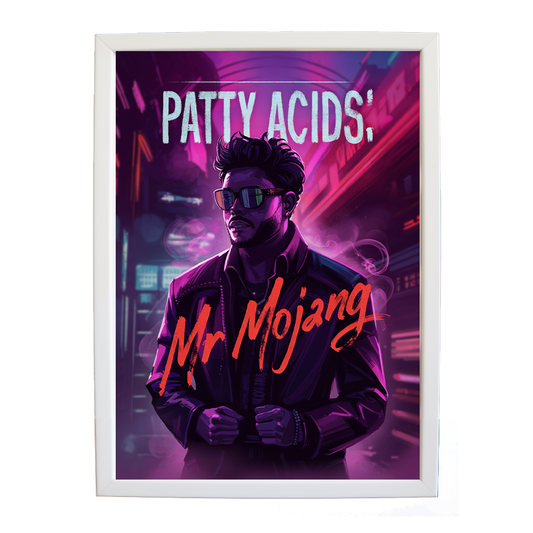 Mr Mojang – Modern Wall Art for Music Lovers – wall art print – Patty Acids – Dark Pop / R&B. electronic, ambient pop, cinematic
inspired by The Weeknd – Music Stag