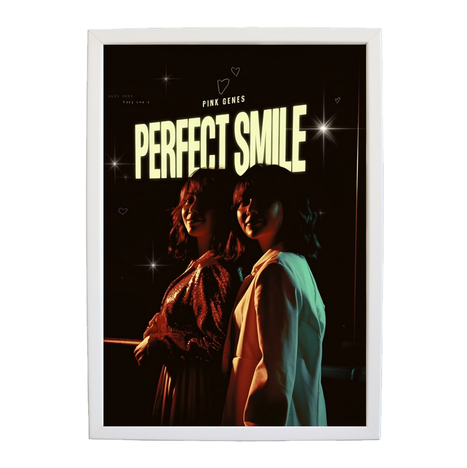 Pink Genes – Artistic Music Wall Decor – wall art print – Perfect Smile – k-pop, dance-pop and electronic female duo – Music Stag