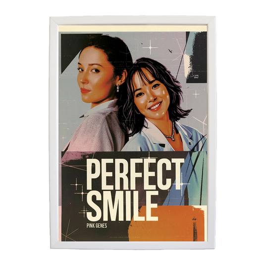 Pink Genes – Minimalist Music Poster – wall art print – Perfect Smile – k-pop, dance-pop and electronic female duo – Music Stag