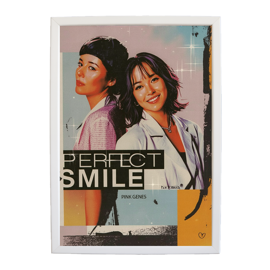 Pink Genes – Home Music Decor Print – wall art print – Perfect Smile – k-pop, dance-pop and electronic female duo – Music Stag