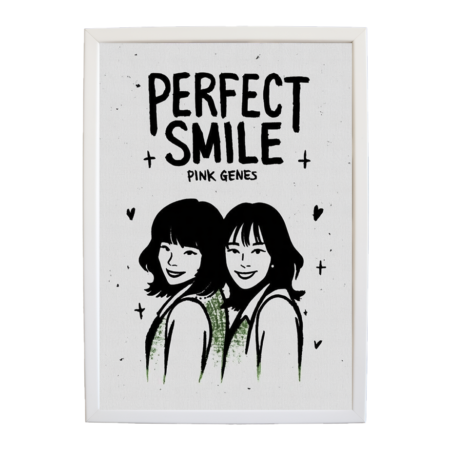 Pink Genes – Modern Music Poster – wall art print – Perfect Smile – k-pop, dance-pop and electronic female duo – Music Stag