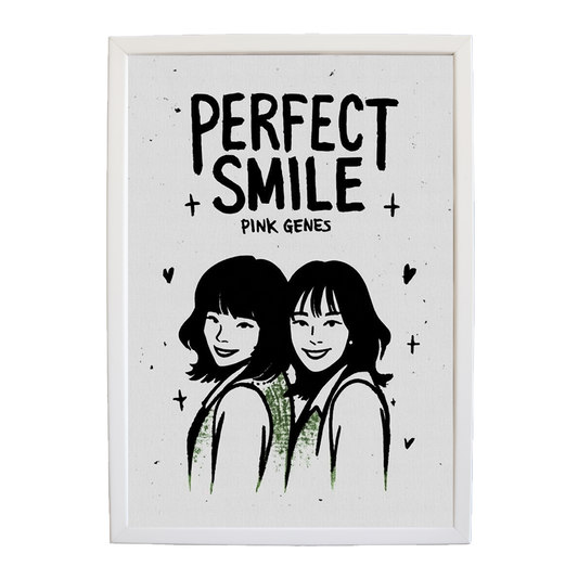 Pink Genes – Modern Music Poster – wall art print – Perfect Smile – k-pop, dance-pop and electronic female duo – Music Stag
