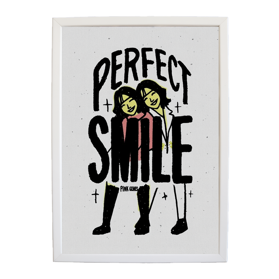 Pink Genes – Inspirational Music Quote Art – wall art print – Perfect Smile – k-pop, dance-pop and electronic female duo – Music Stag