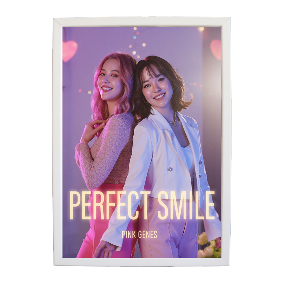 Pink Genes – Art Music Print – wall art print – Perfect Smile – k-pop, dance-pop and electronic female duo – Music Stag