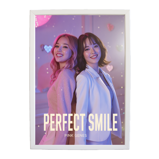 Pink Genes – Minimalist Music Poster – wall art print – Perfect Smile – k-pop, dance-pop and electronic female duo – Music Stag
