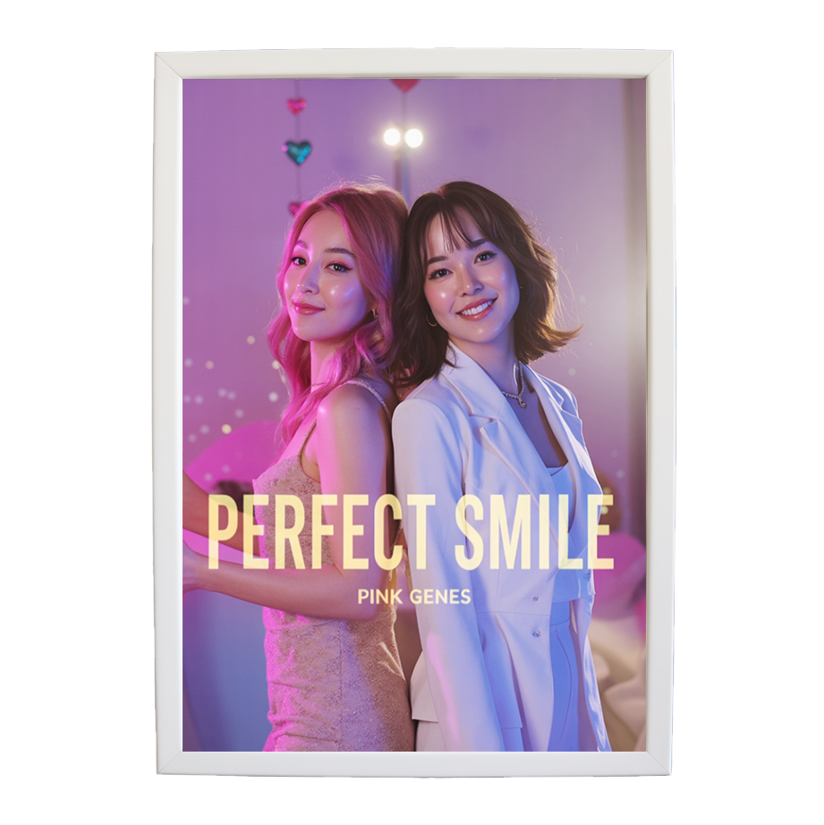 Pink Genes – Music Wall Print – wall art print – Perfect Smile – k-pop, dance-pop and electronic female duo – Music Stag
