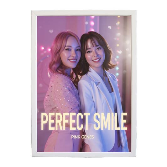 Pink Genes – Vintage Music Poster – wall art print – Perfect Smile – k-pop, dance-pop and electronic female duo – Music Stag