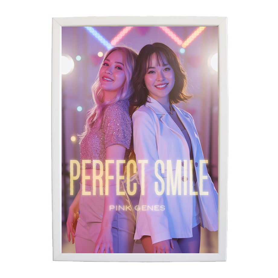 Pink Genes – Music Decor Print – wall art print – Perfect Smile – k-pop, dance-pop and electronic female duo – Music Stag