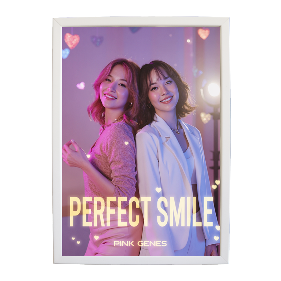 Pink Genes – Music Art Poster – wall art print – Perfect Smile – k-pop, dance-pop and electronic female duo – Music Stag