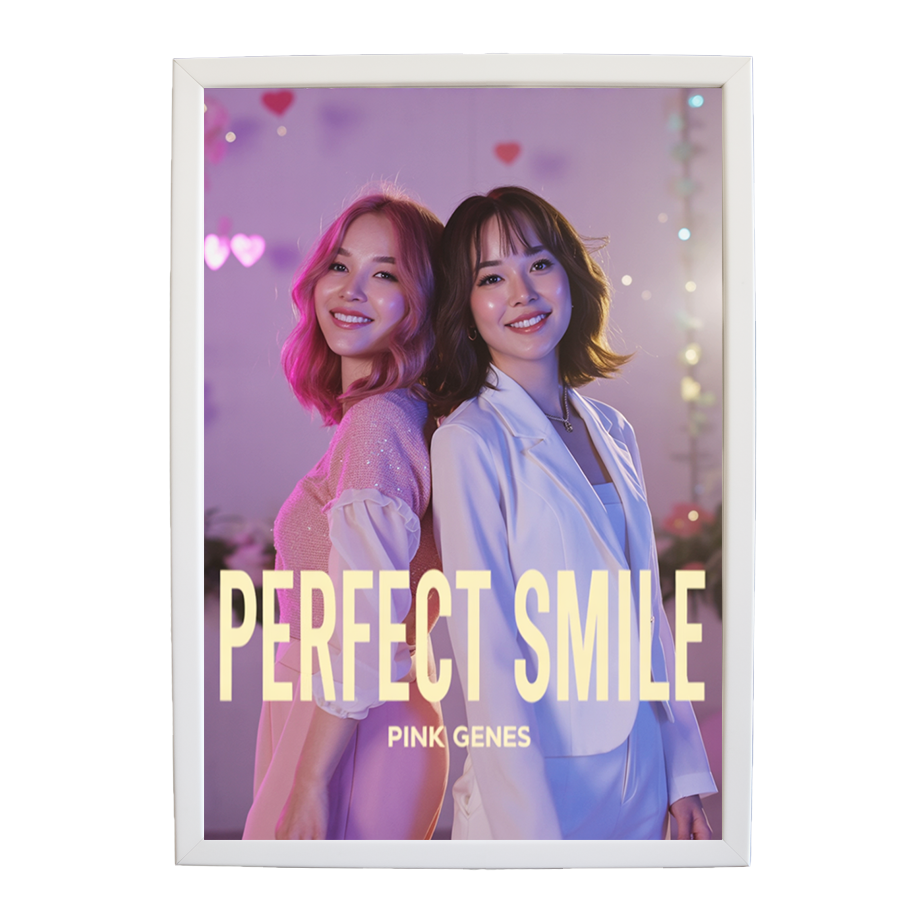 Pink Genes – Music Inspired Artwork – wall art print – Perfect Smile – k-pop, dance-pop and electronic female duo – Music Stag