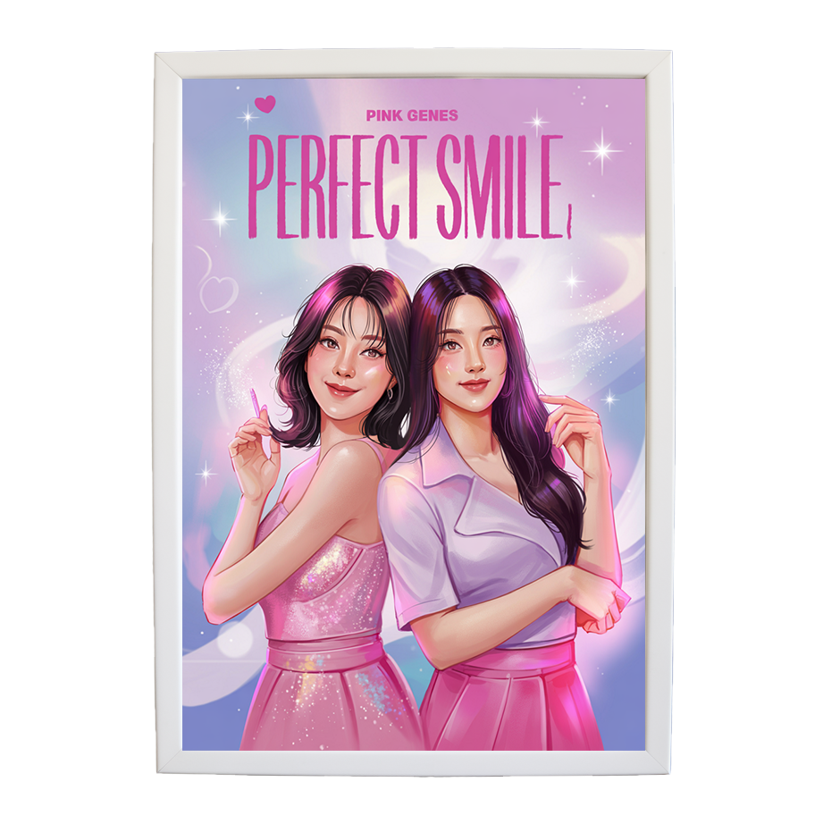 Pink Genes – Abstract Music Art – wall art print – Perfect Smile – k-pop, dance-pop and electronic female duo – Music Stag