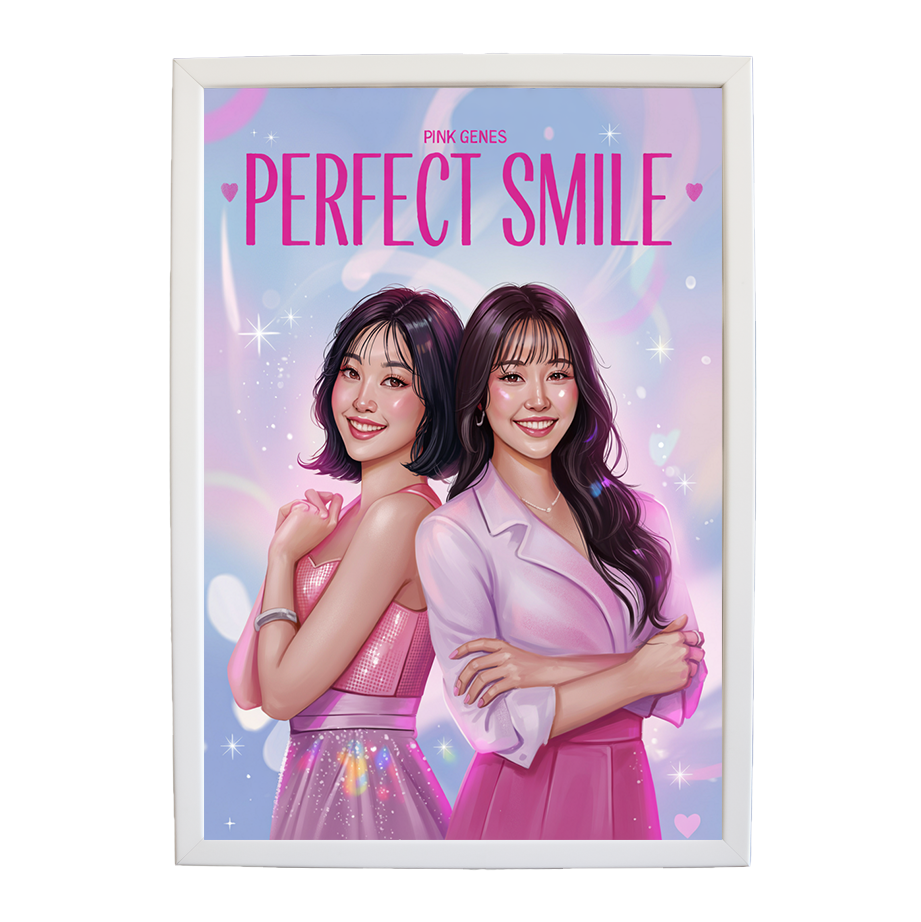 Pink Genes – Music Poster – wall art print – Perfect Smile – k-pop, dance-pop and electronic female duo – Music Stag