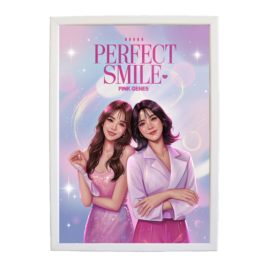 Pink Genes – Emotive Music Art – wall art print – Perfect Smile – k-pop, dance-pop and electronic female duo – Music Stag