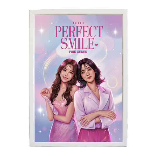 Pink Genes – Emotive Music Art – wall art print – Perfect Smile – k-pop, dance-pop and electronic female duo – Music Stag