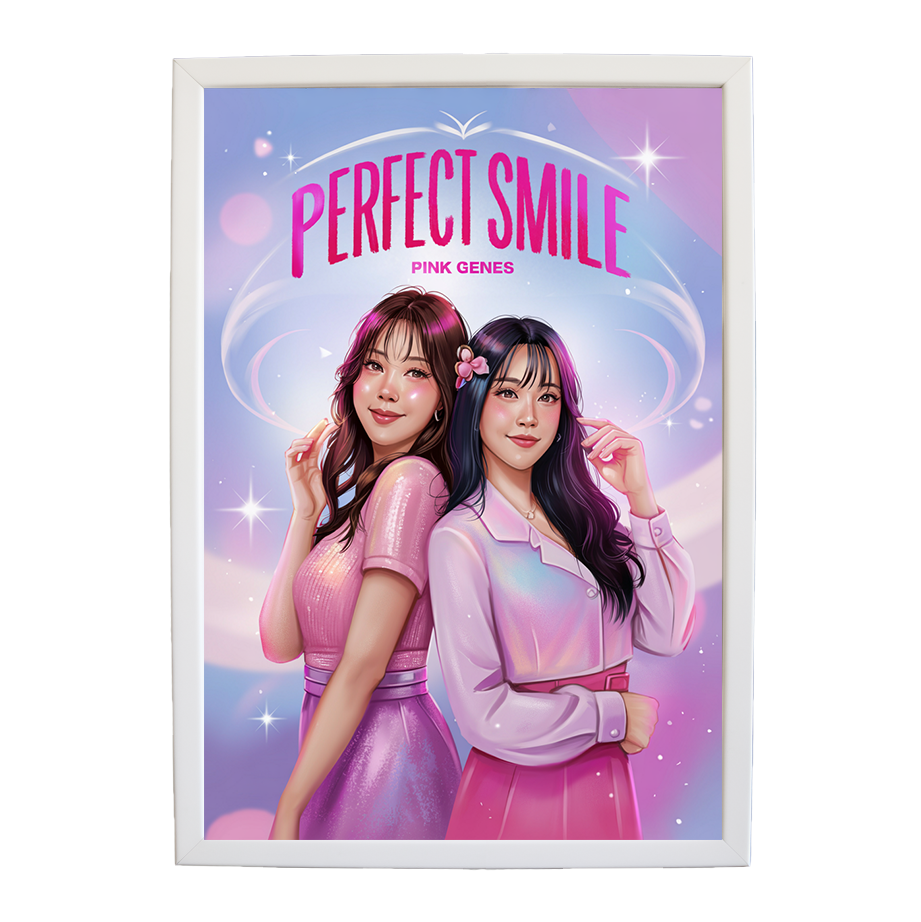 Pink Genes – Song Inspired Art Print – wall art print – Perfect Smile – k-pop, dance-pop and electronic female duo – Music Stag