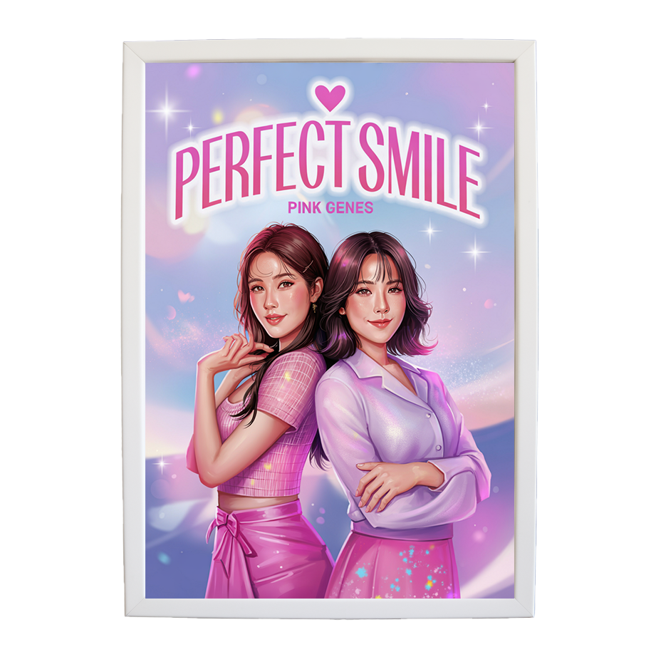 Pink Genes – Music Art Poster – wall art print – Perfect Smile – k-pop, dance-pop and electronic female duo – Music Stag