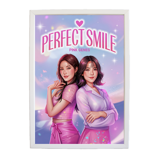 Pink Genes – Music Art Poster – wall art print – Perfect Smile – k-pop, dance-pop and electronic female duo – Music Stag