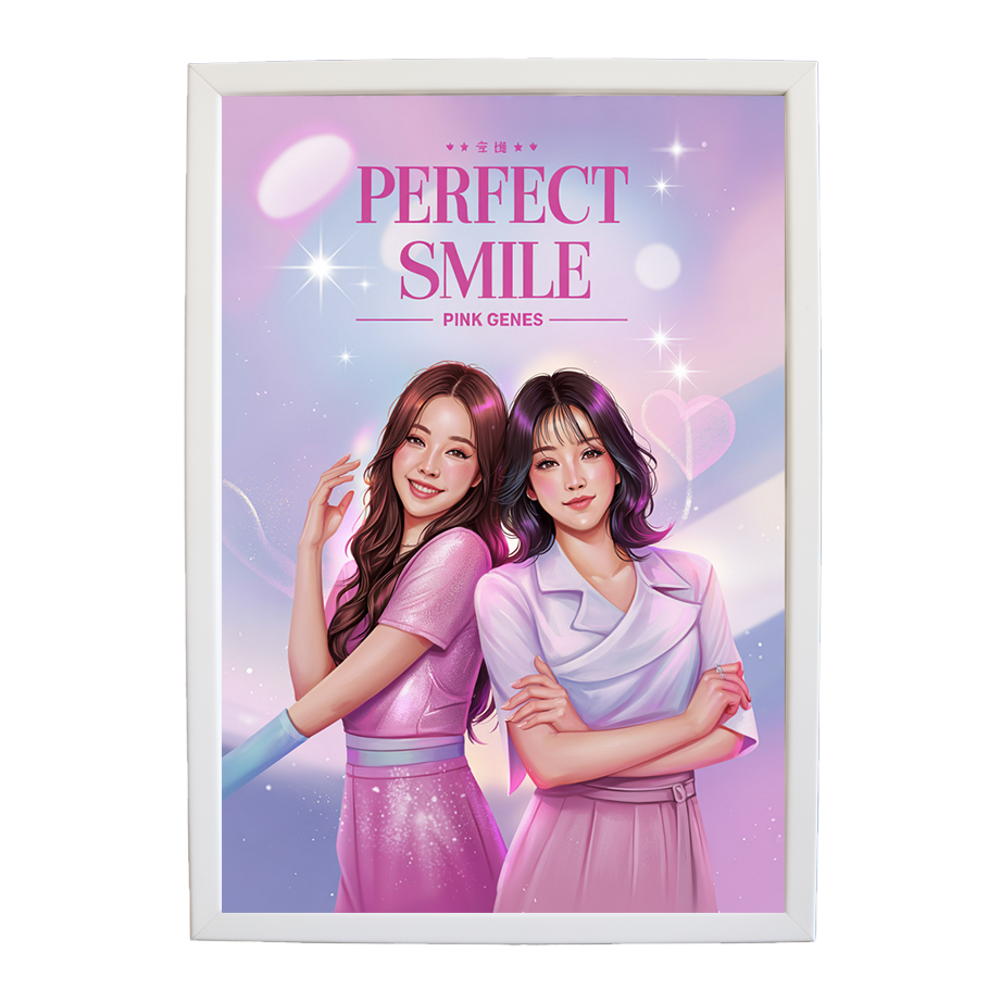 Pink Genes – Music Wall Print – wall art print – Perfect Smile – k-pop, dance-pop and electronic female duo – Music Stag