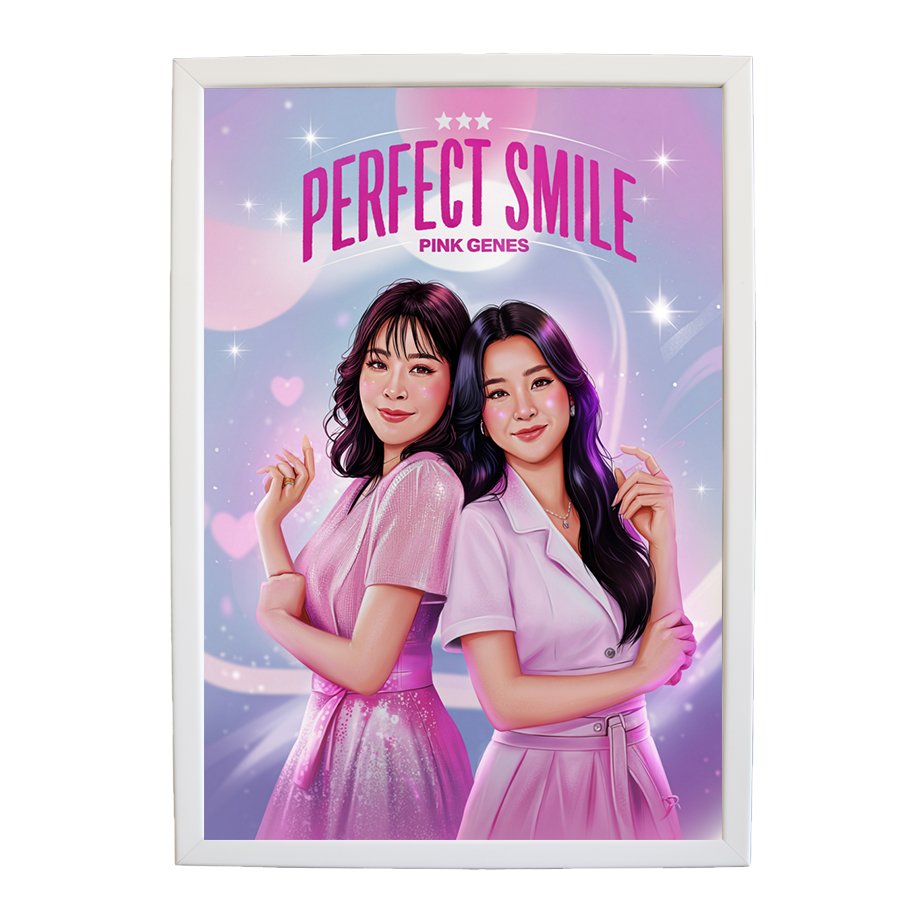 Pink Genes – Inspirational Music Quote Art – wall art print – Perfect Smile – k-pop, dance-pop and electronic female duo – Music Stag