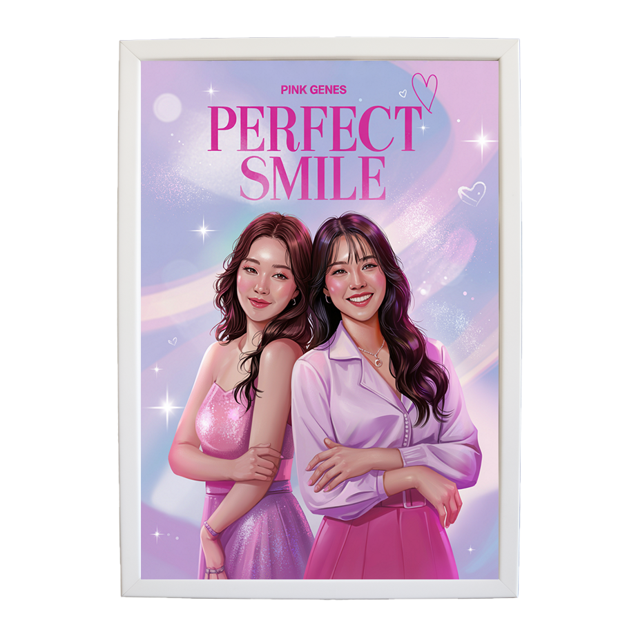 Pink Genes – Vintage Music Poster – wall art print – Perfect Smile – k-pop, dance-pop and electronic female duo – Music Stag