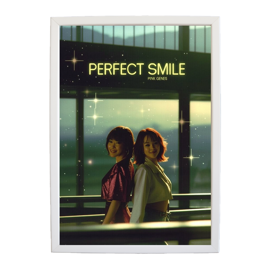 Pink Genes – Soundwave Wall Print – wall art print – Perfect Smile – k-pop, dance-pop and electronic female duo – Music Stag