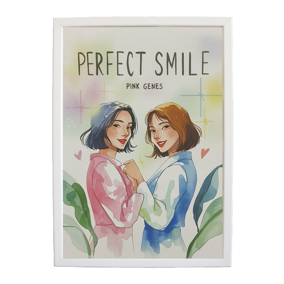 Pink Genes – Soundwave Wall Print – wall art print – Perfect Smile – k-pop, dance-pop and electronic female duo – Music Stag