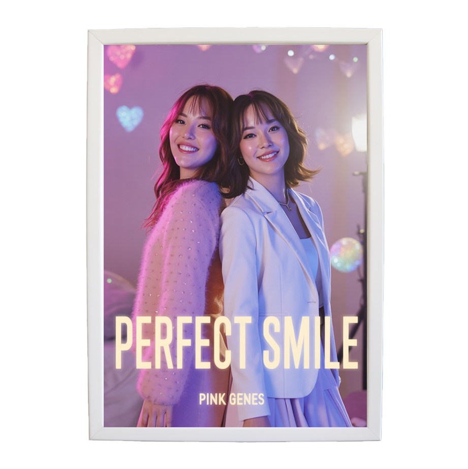 Pink Genes – Contemporary Music Wall Art – wall art print – Perfect Smile – k-pop, dance-pop and electronic female duo – Music Stag