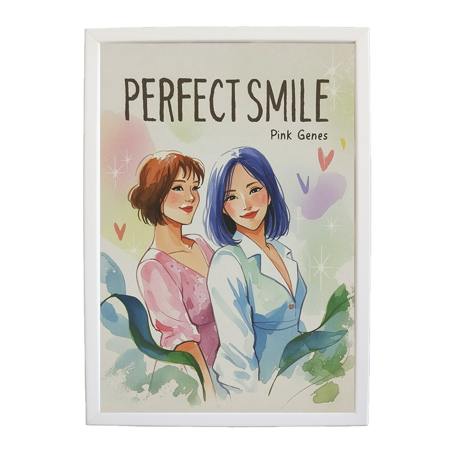 Pink Genes – Modern Music Poster – wall art print – Perfect Smile – k-pop, dance-pop and electronic female duo – Music Stag