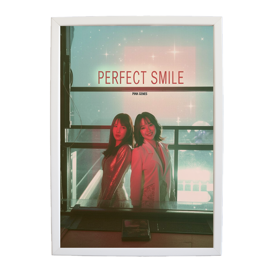 Pink Genes – Modern Music Poster – wall art print – Perfect Smile – k-pop, dance-pop and electronic female duo – Music Stag