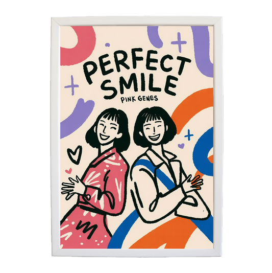 Pink Genes – Expressive Music Print – wall art print – Perfect Smile – k-pop, dance-pop and electronic female duo – Music Stag