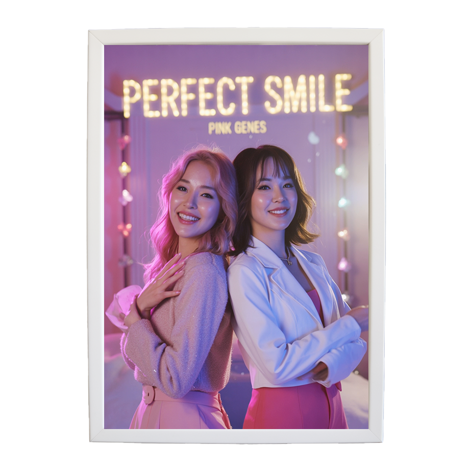 Pink Genes – Music Art Poster – wall art print – Perfect Smile – k-pop, dance-pop and electronic female duo – Music Stag
