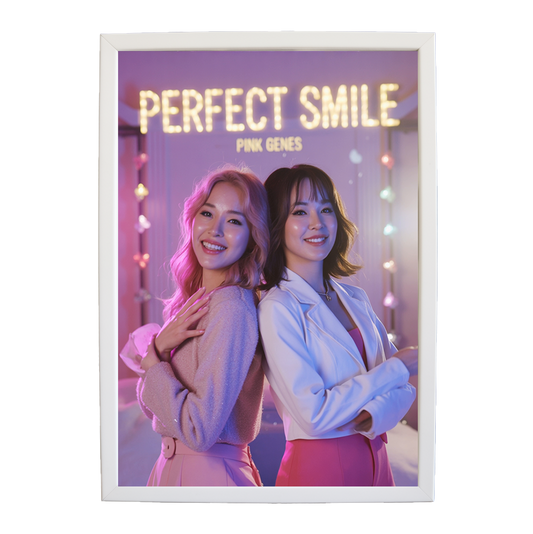 Pink Genes – Music Art Poster – wall art print – Perfect Smile – k-pop, dance-pop and electronic female duo – Music Stag
