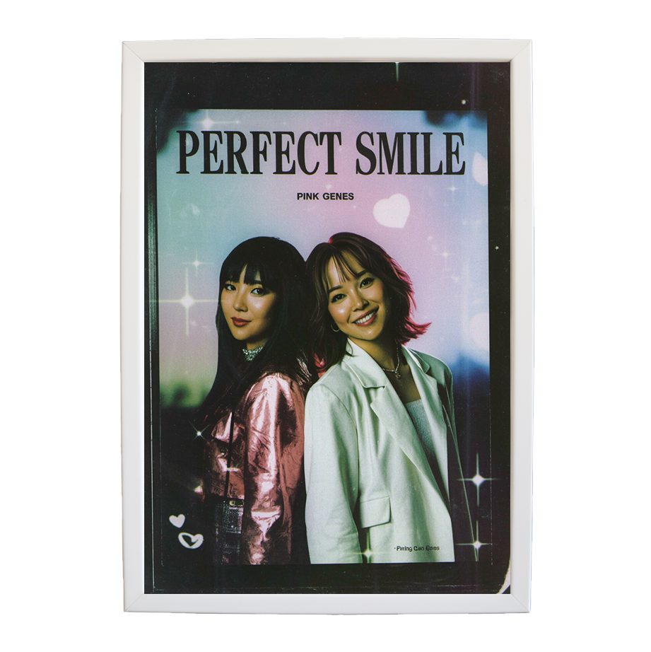 Pink Genes – Music Theme Poster – wall art print – Perfect Smile – k-pop, dance-pop and electronic female duo – Music Stag