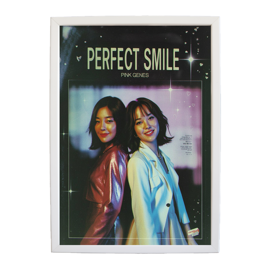 Pink Genes – Retro Music Print – wall art print – Perfect Smile – k-pop, dance-pop and electronic female duo – Music Stag
