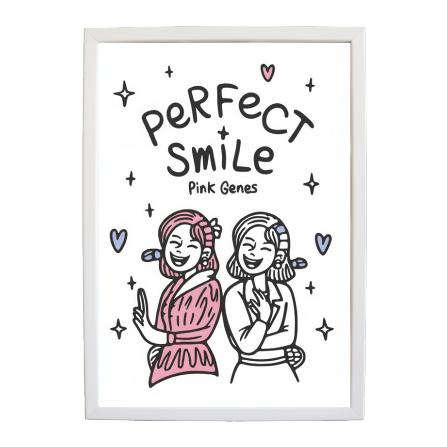 Pink Genes – Creative Music Art Poster – wall art print – Perfect Smile – k-pop, dance-pop and electronic female duo – Music Stag