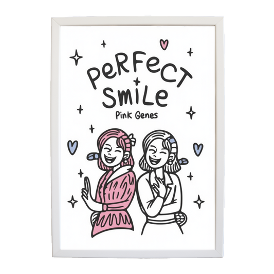 Pink Genes – Creative Music Art Poster – wall art print – Perfect Smile – k-pop, dance-pop and electronic female duo – Music Stag