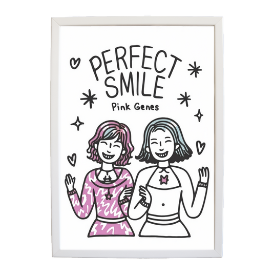 Pink Genes – Artistic Music Wall Decor – wall art print – Perfect Smile – k-pop, dance-pop and electronic female duo – Music Stag