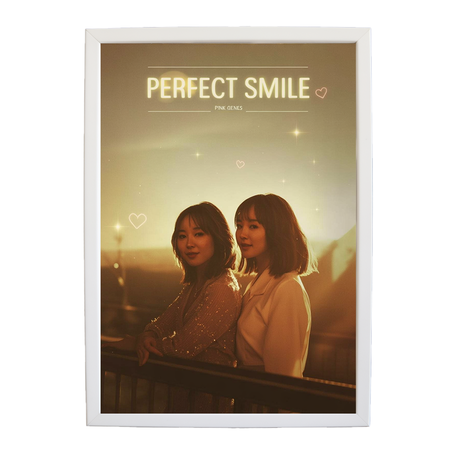 Pink Genes – Music Inspired Artwork – wall art print – Perfect Smile – k-pop, dance-pop and electronic female duo – Music Stag