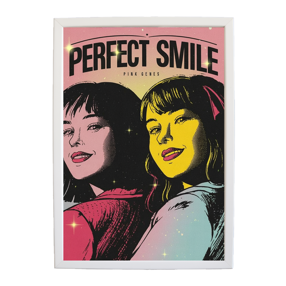 Pink Genes – Abstract Music Art – wall art print – Perfect Smile – k-pop, dance-pop and electronic female duo – Music Stag