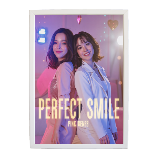 Pink Genes – Creative Music Art Poster – wall art print – Perfect Smile – k-pop, dance-pop and electronic female duo – Music Stag