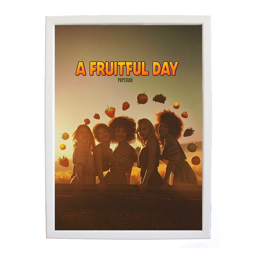 Popstars – Music Theme Poster – wall art print – A Fruitful Day – punchy electronic pop, four piece girl band – Music Stag