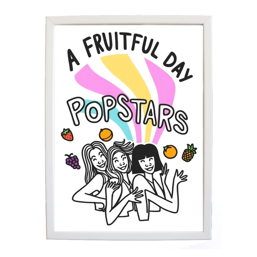 Popstars – Album Art Print – wall art print – A Fruitful Day – punchy electronic pop, four piece girl band – Music Stag