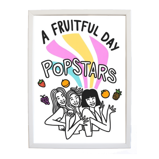 Popstars – Album Art Print – wall art print – A Fruitful Day – punchy electronic pop, four piece girl band – Music Stag