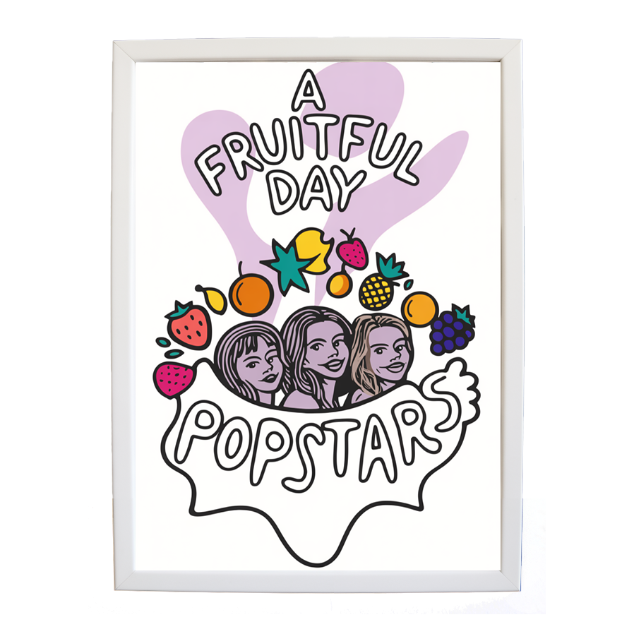 Popstars – Modern Music Poster – wall art print – A Fruitful Day – punchy electronic pop, four piece girl band – Music Stag