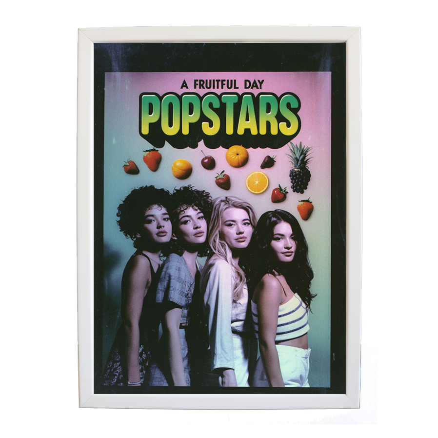 Popstars – Sound Inspired Wall Print – wall art print – A Fruitful Day – punchy electronic pop, four piece girl band – Music Stag