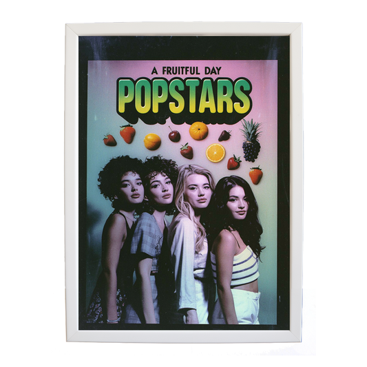 Popstars – Sound Inspired Wall Print – wall art print – A Fruitful Day – punchy electronic pop, four piece girl band – Music Stag